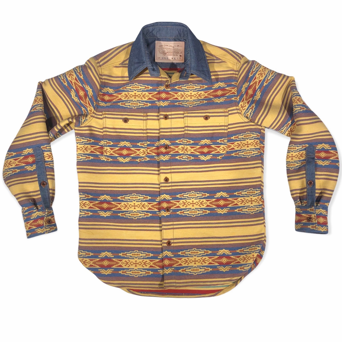 Workwear Style Budget Friendly 1950s 20oz Wool Southwestern Blanket Workshirt - Sun Bleached