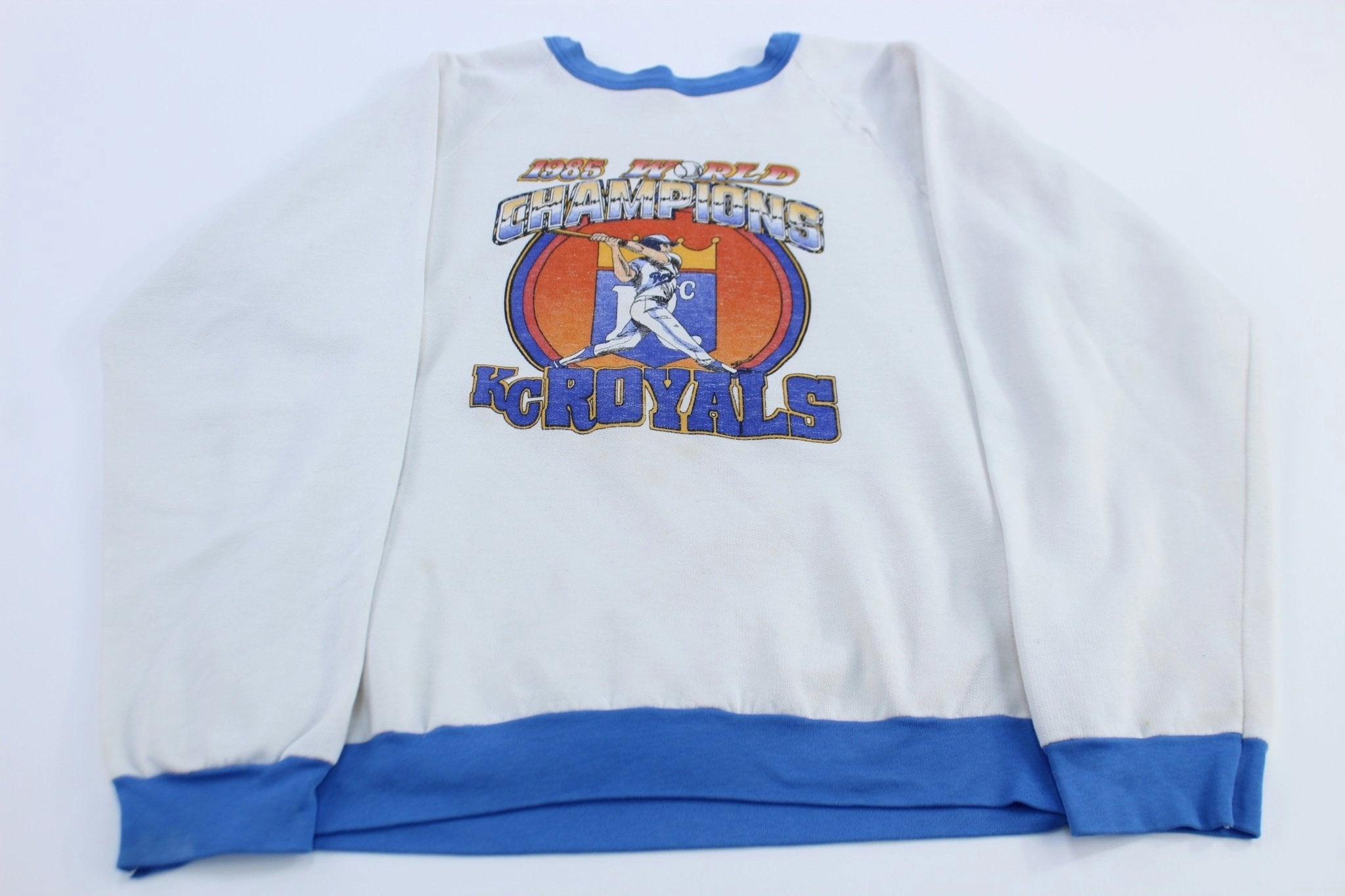 1985 Kansas City Royals World Champions Graphic Sweatshirt Transitional Piece Cool Weather