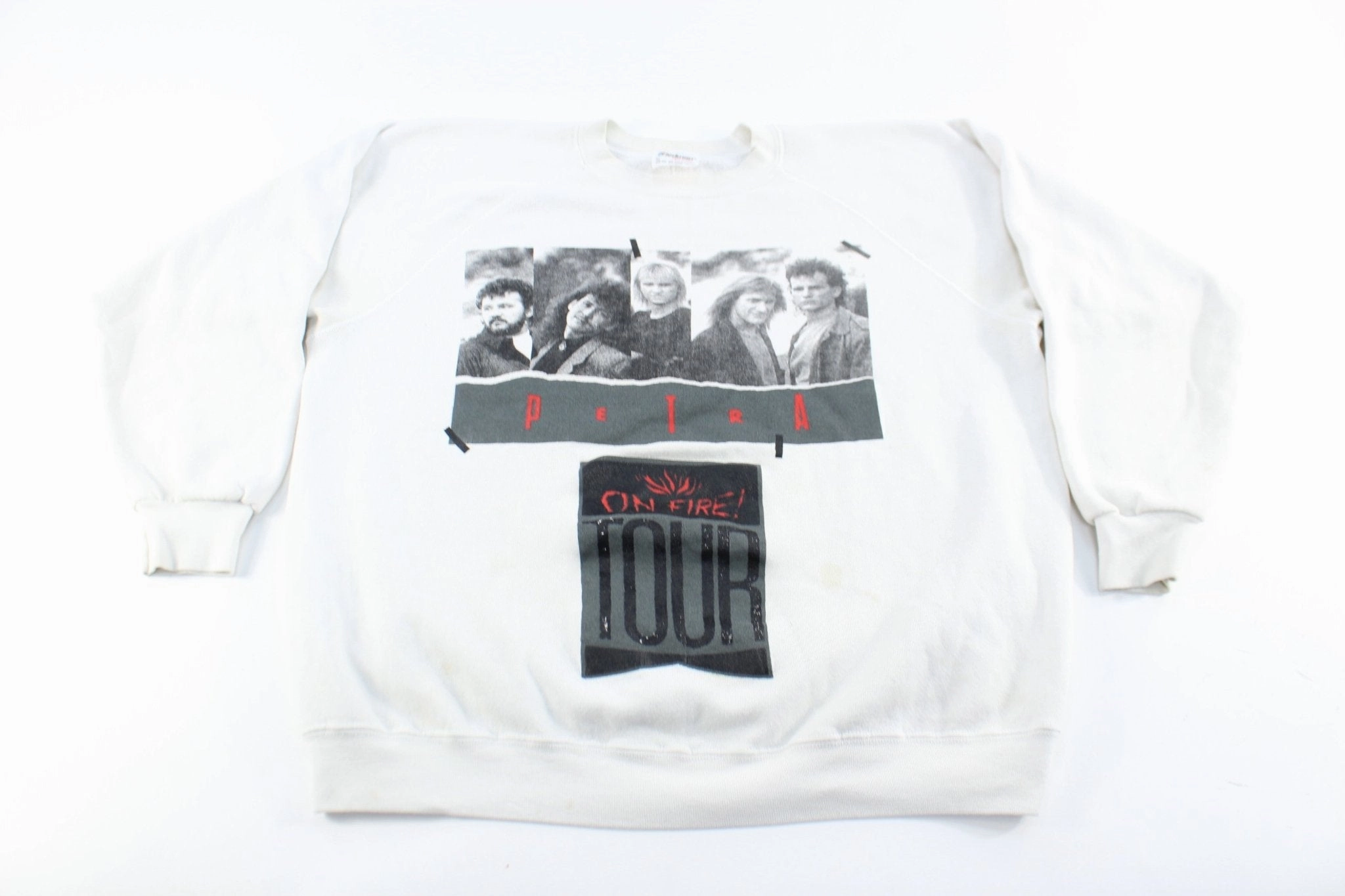 1988 Petra On Fire Tour Sweatshirt label accents