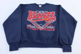 1991 Atlanta Braves Baseball Western Division Champs Sweatshirt Popular