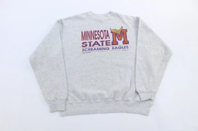 1992 Minnesota State Screamin' Eagles Grey Sweatshirt ring accents