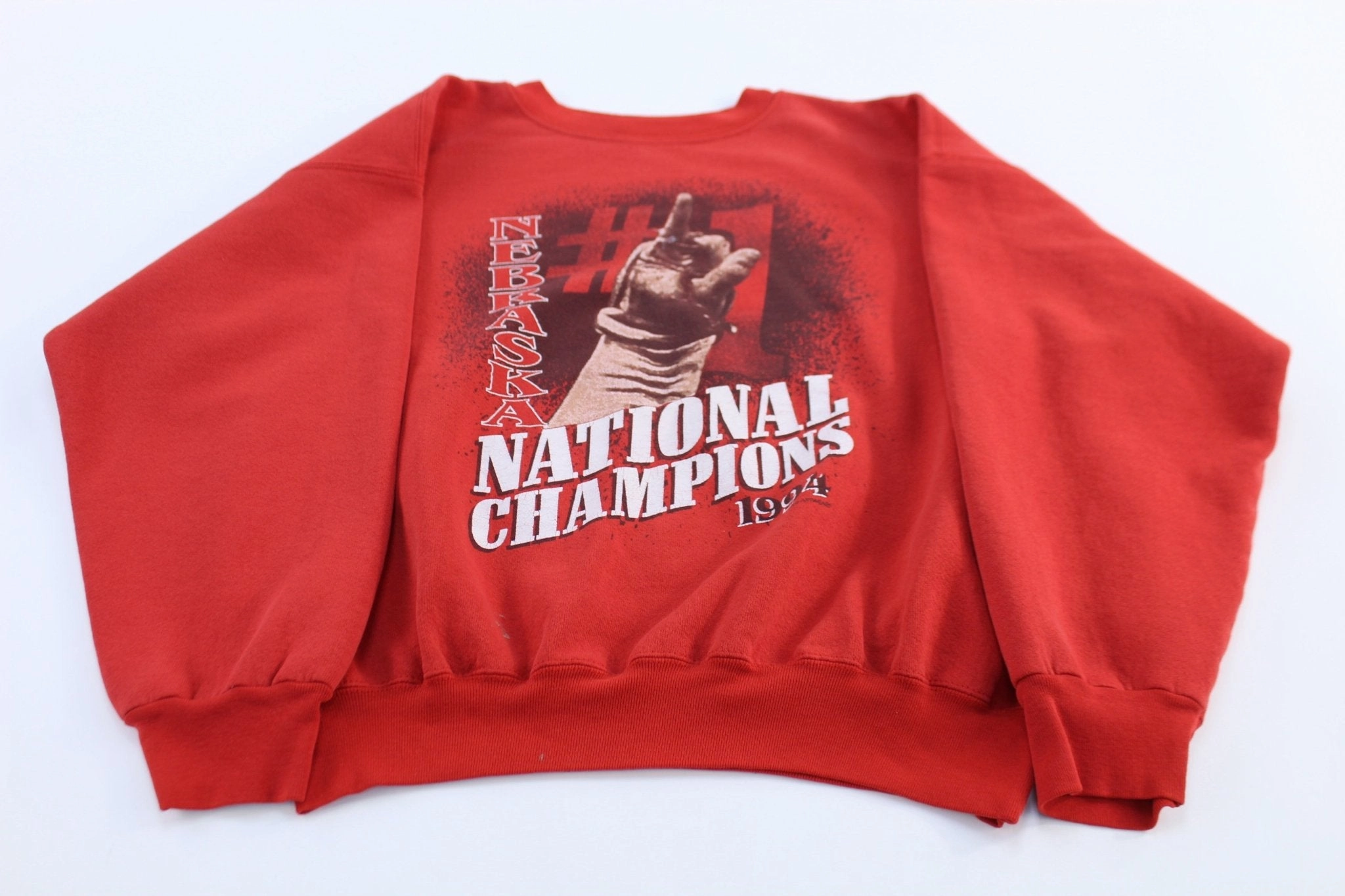 Mid range Leather 1994 University of Nebraska State Champions Sweatshirt