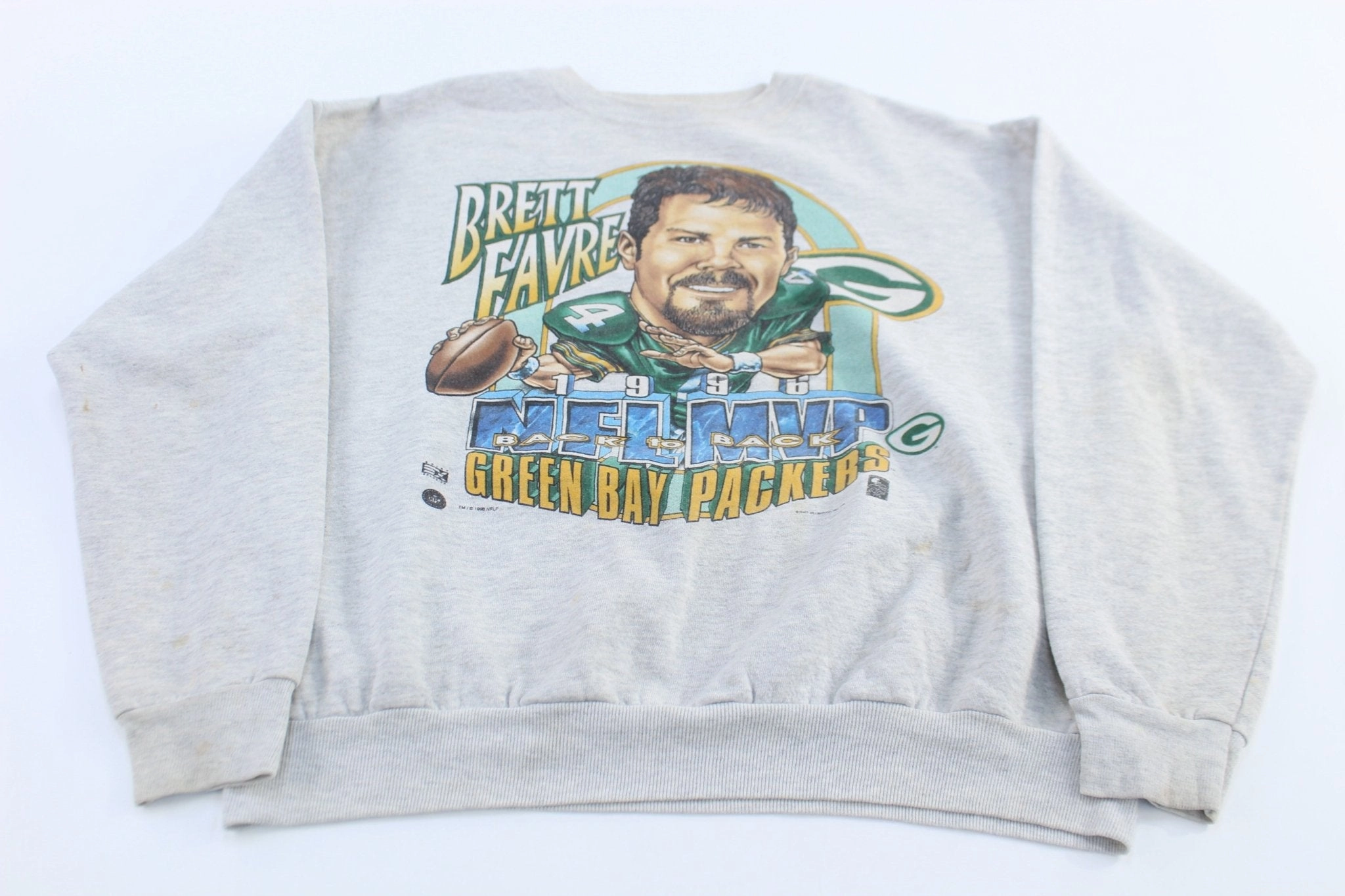 product personalized touch Casual apparel 1996 Brett Favre Green Bay Packers Football Sweatshirt