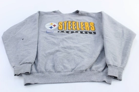 1996 Pittsburgh Steelers Football Grey Starter Sweatshirt date night look Relaxed Vibes