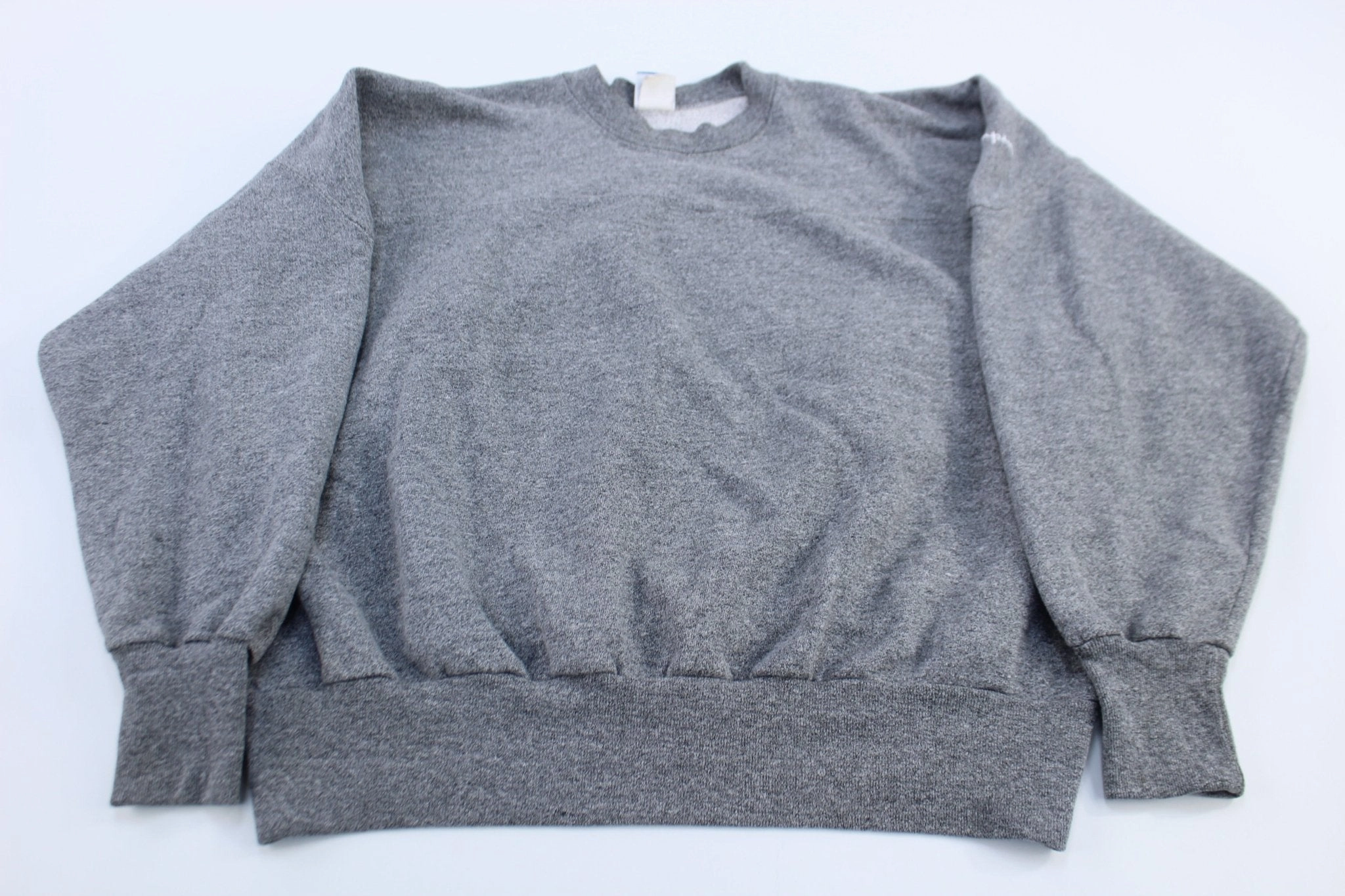 Short Sleeve 90's Champion Embroidered Spellout Logo Grey Sweatshirt