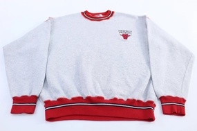 Sporty Wearable Fall 90's Chicago Bulls Basketball Embroidered Sweatshirt