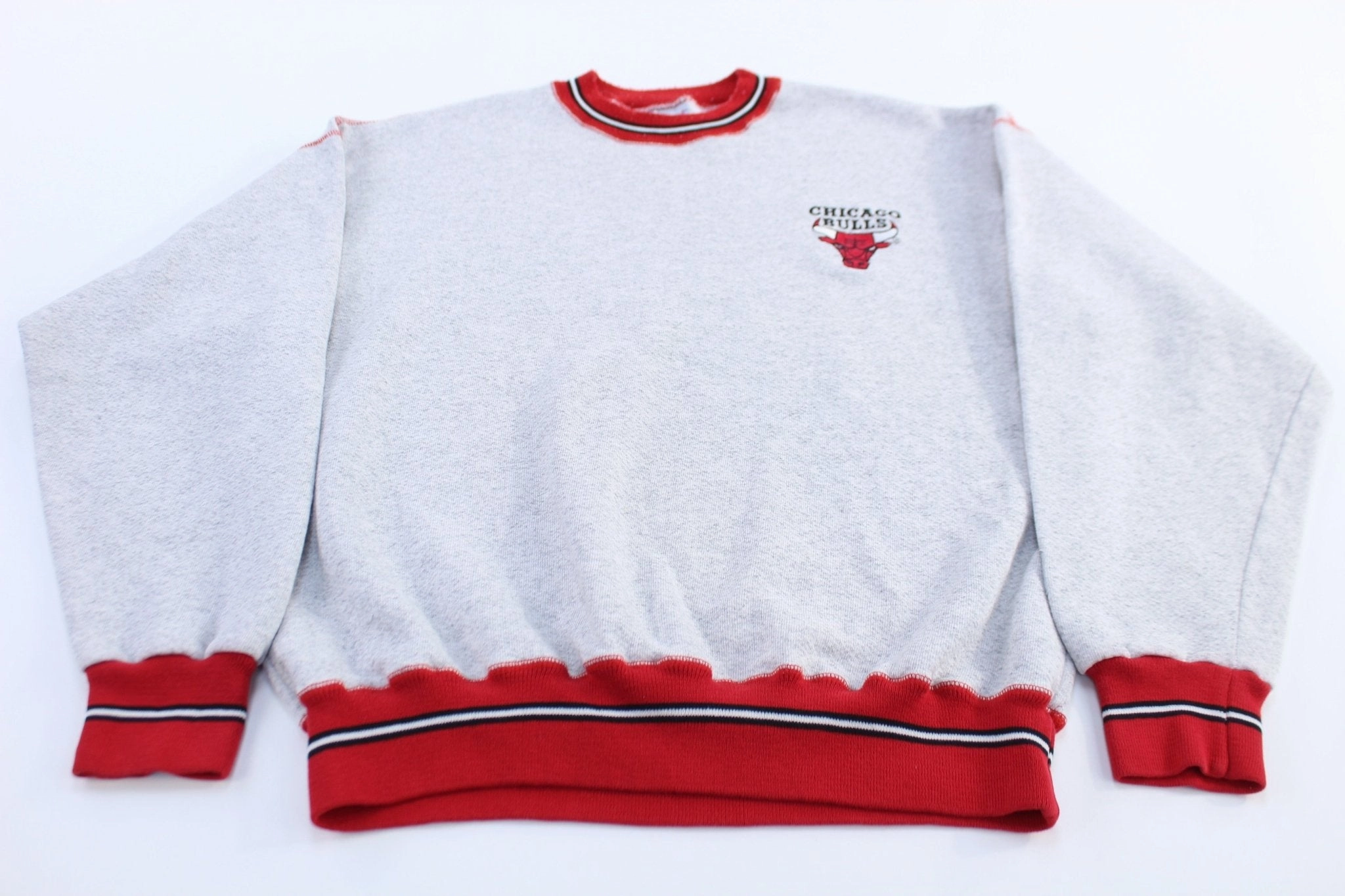 Sporty Wearable Fall 90's Chicago Bulls Basketball Embroidered Sweatshirt