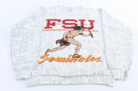 Anti-static 90's Florida State University Seminoles All Over Print Sweatshirt