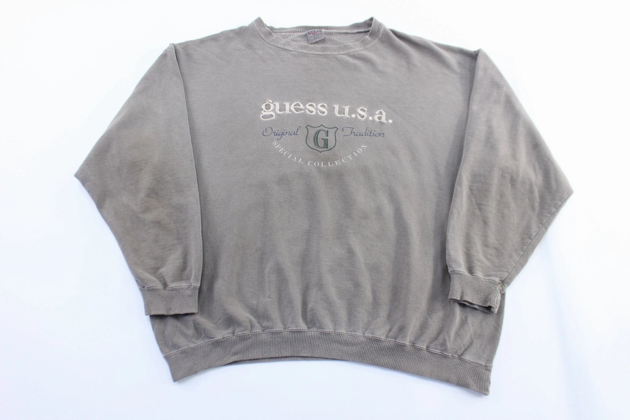90's Guess U.S.A. Embroidered Grey Sweatshirt Comfy Basics