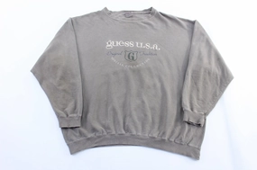 90's Guess U.S.A. Embroidered Grey Sweatshirt Comfy Basics