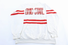 90's Ohio State University Striped Football Sweatshirt kids' appropriate for parties