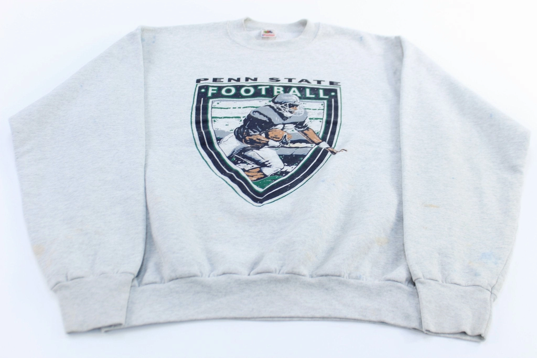 Smart Hoodie Monochrome Look 90's Penn State University Football Graphic Sweatshirt