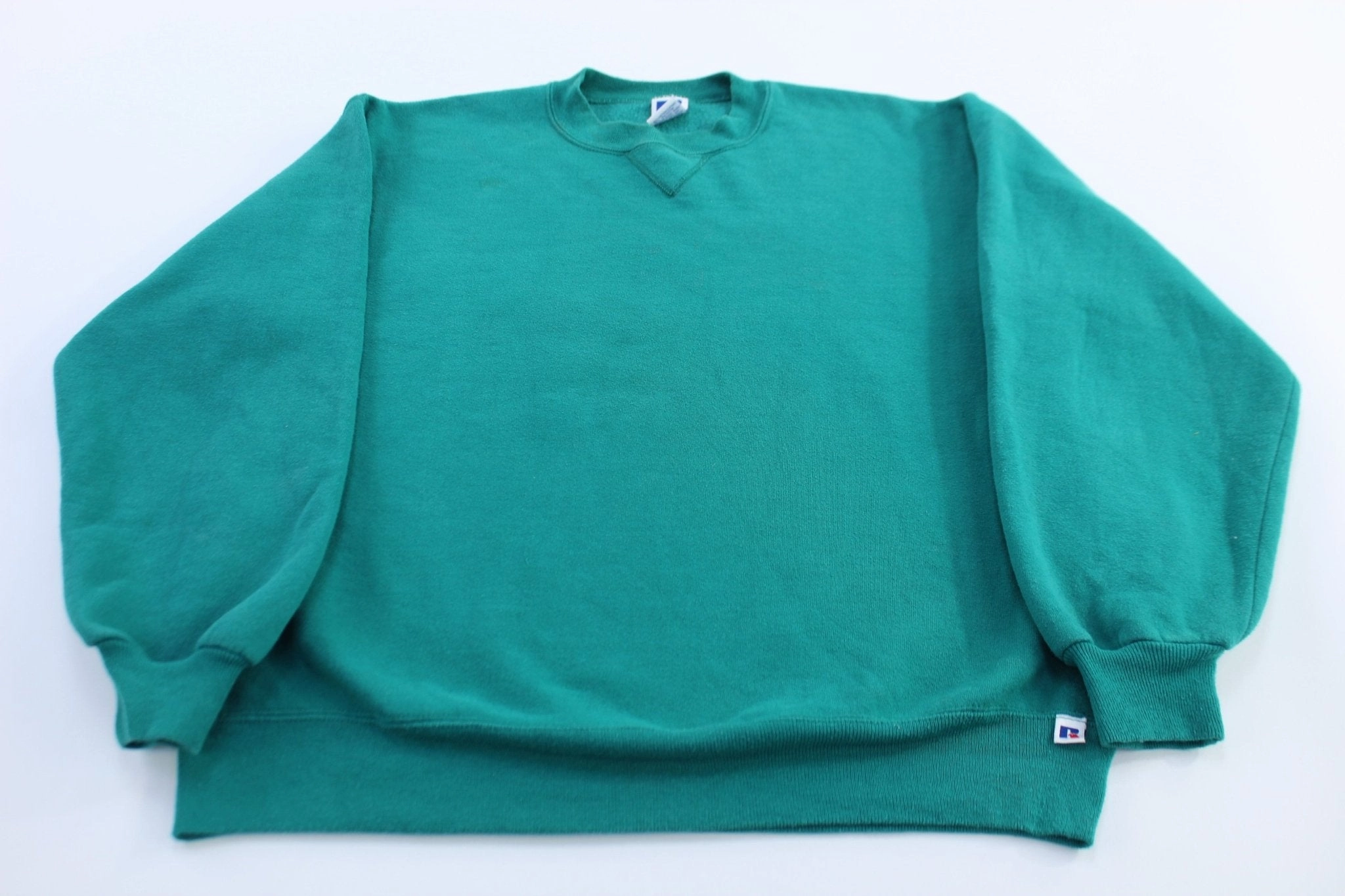 product tie dye uniqueness Chill Wear 90's Russell Athletic Turquoise Blank Sweatshirt