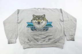 90's Timber Wolf Canis Lupus Sweatshirt Errand Ready