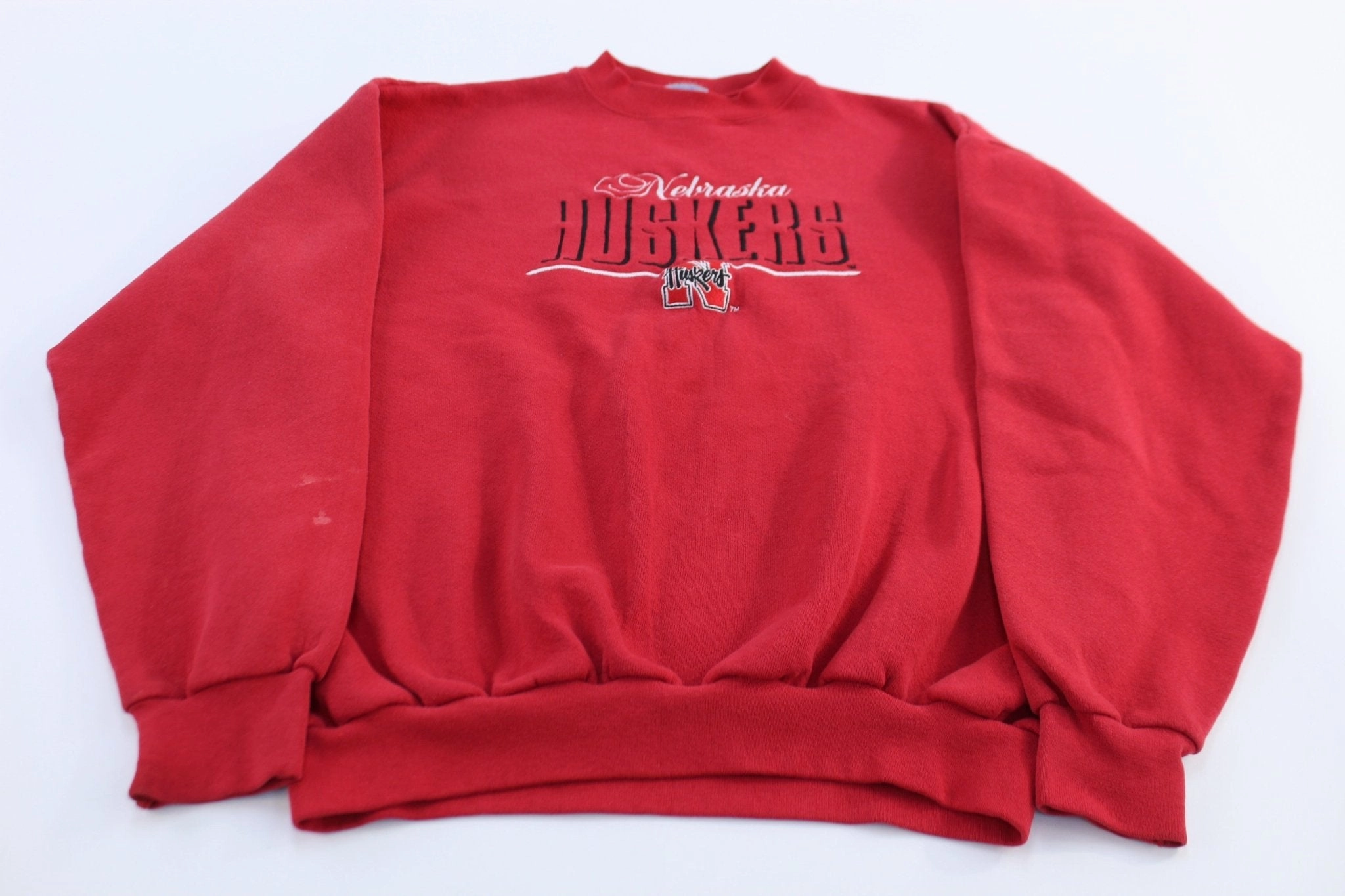 graffiti print appropriate for sports 90's University of Nebraska Huskers Embroidered Sweatshirt