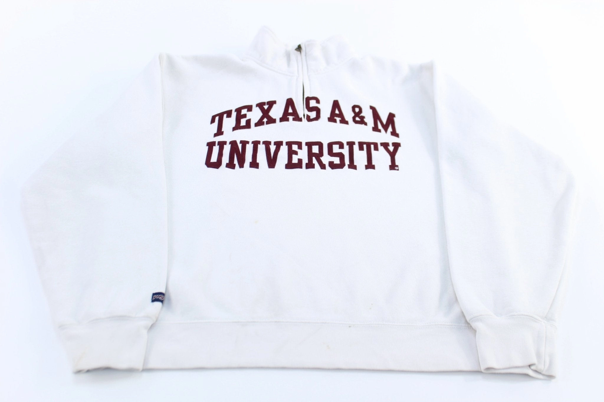 90's University of Texas A&M Quarter Zip Pullover Layer Sporty Earthy Tones