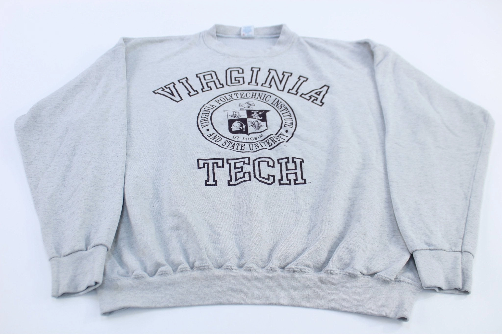 Cozy Comfort 90's Virginia Tech University Grey Sweatshirt
