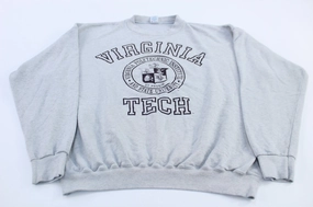 Cozy Comfort 90's Virginia Tech University Grey Sweatshirt