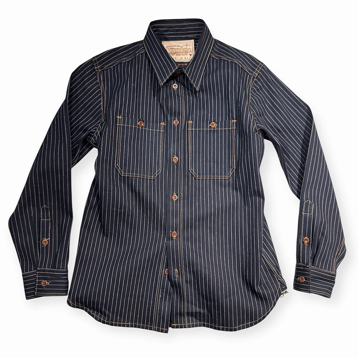Reinforced Collar #3192 13.5oz Japanese Indigo/Indigo WABASH White Selvage Work Shirt