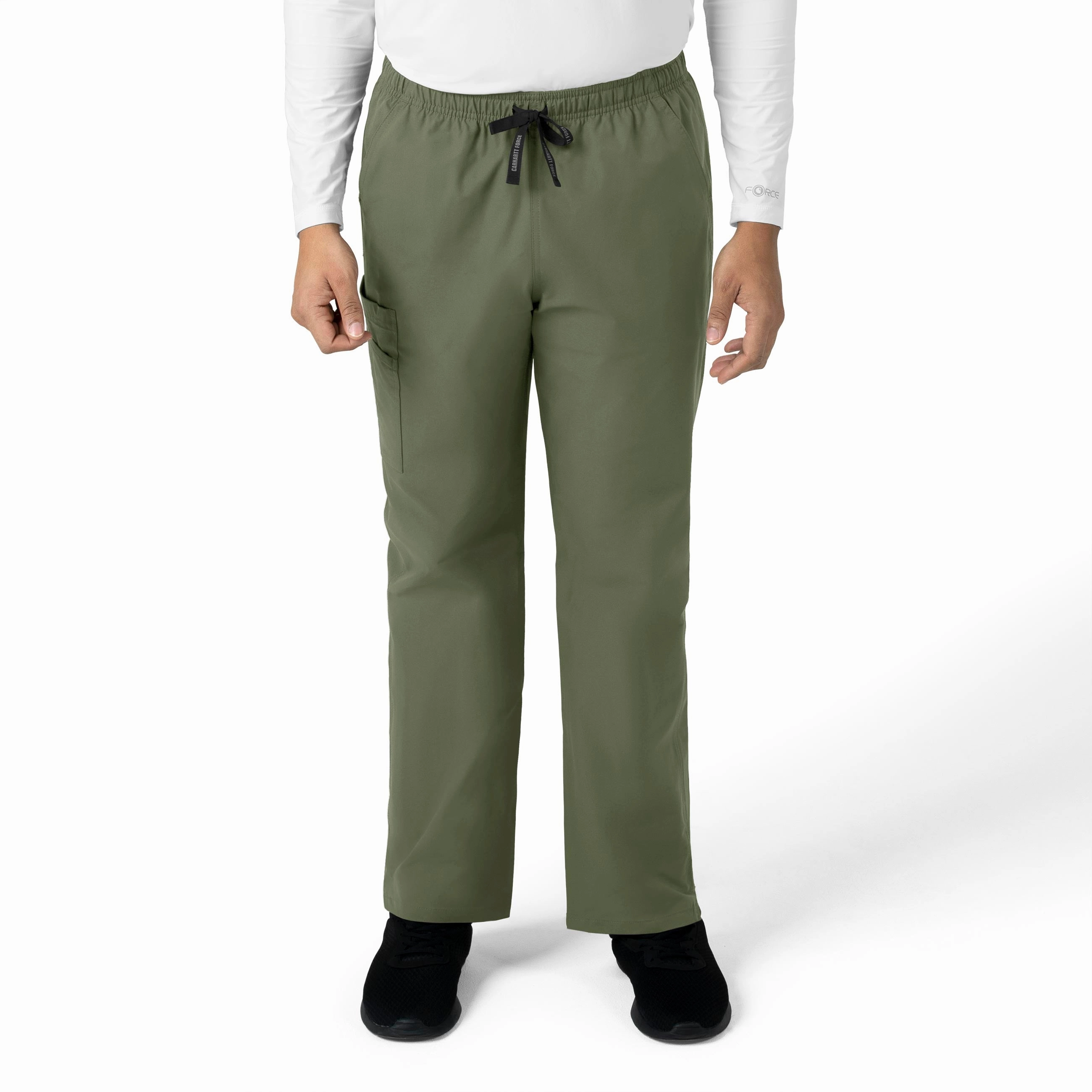 Mid Rise Carhartt Force Essentials Unisex Elastic Waist Cargo Scrub Pant - Olive