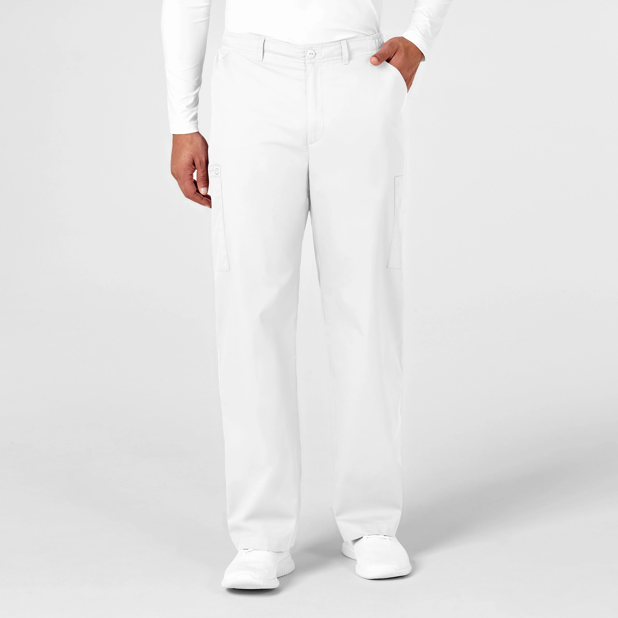 Soft Fabric QuickDryTechnology WonderWORK Men's Cargo Scrub Pant - White