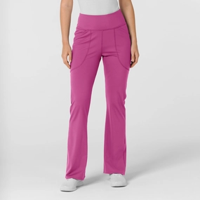 Core Utility Tailored Fit RENEW Knit Women's Flare Yoga Scrub Pant - Raspberry