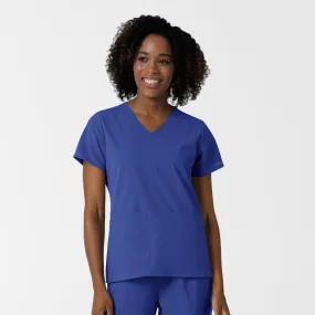 Relaxed Look Soft Brushed Lining NURTUR Women's V-Neck Scrub Top - Galaxy Blue