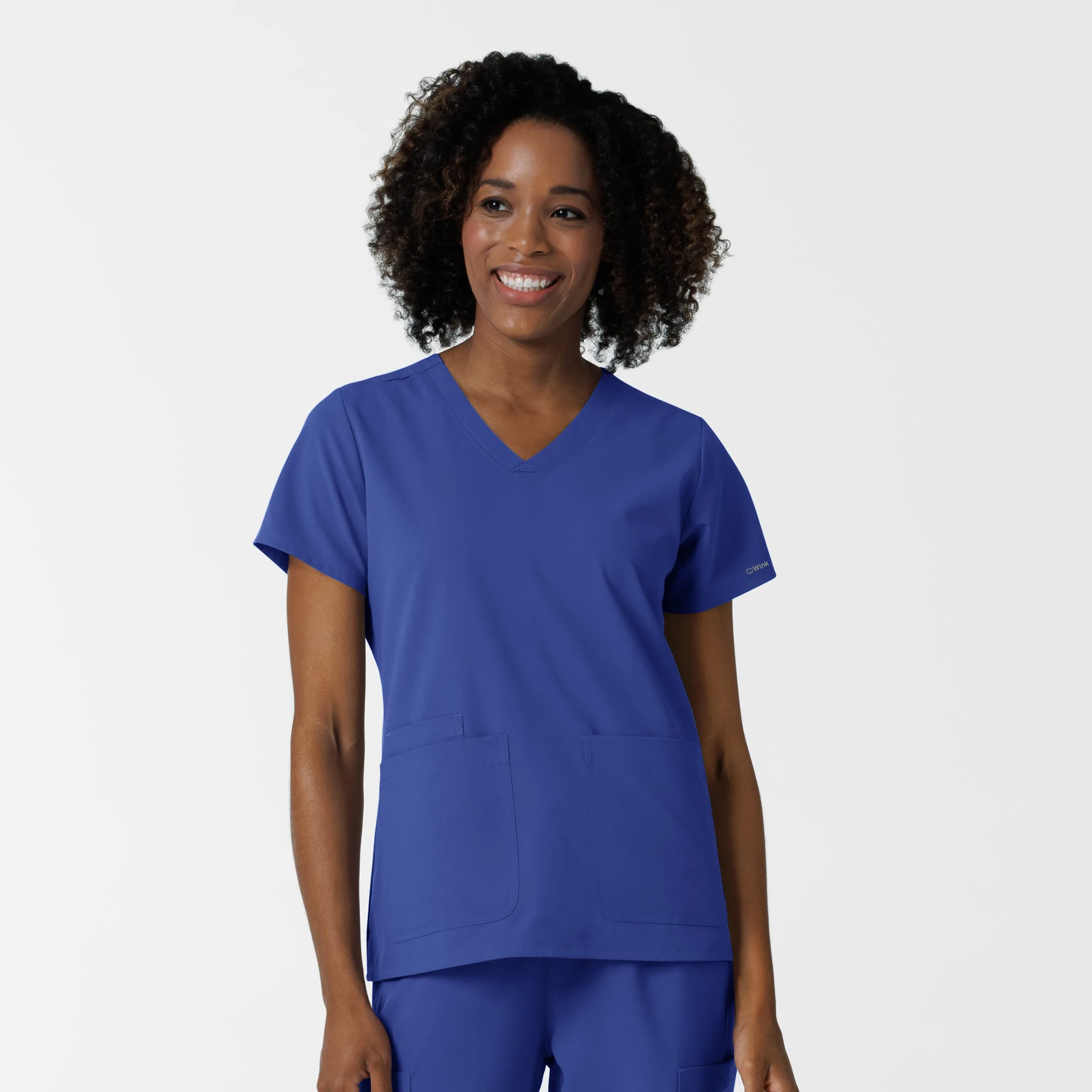 Relaxed Look Soft Brushed Lining NURTUR Women's V-Neck Scrub Top - Galaxy Blue