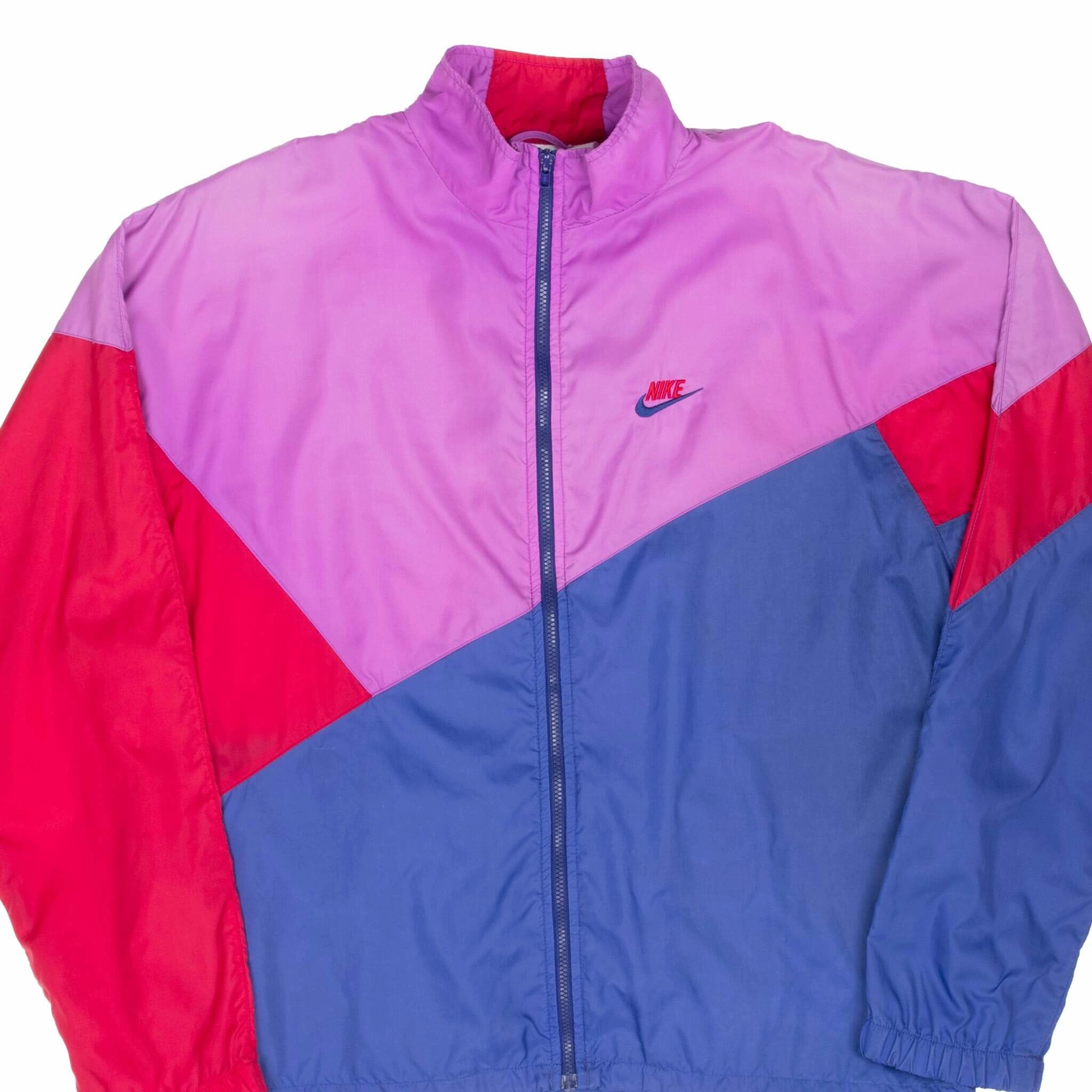 Elegant VINTAGE NIKE SWOOSH NEON WINDBREAKER JACKET LATE 1980S LARGE