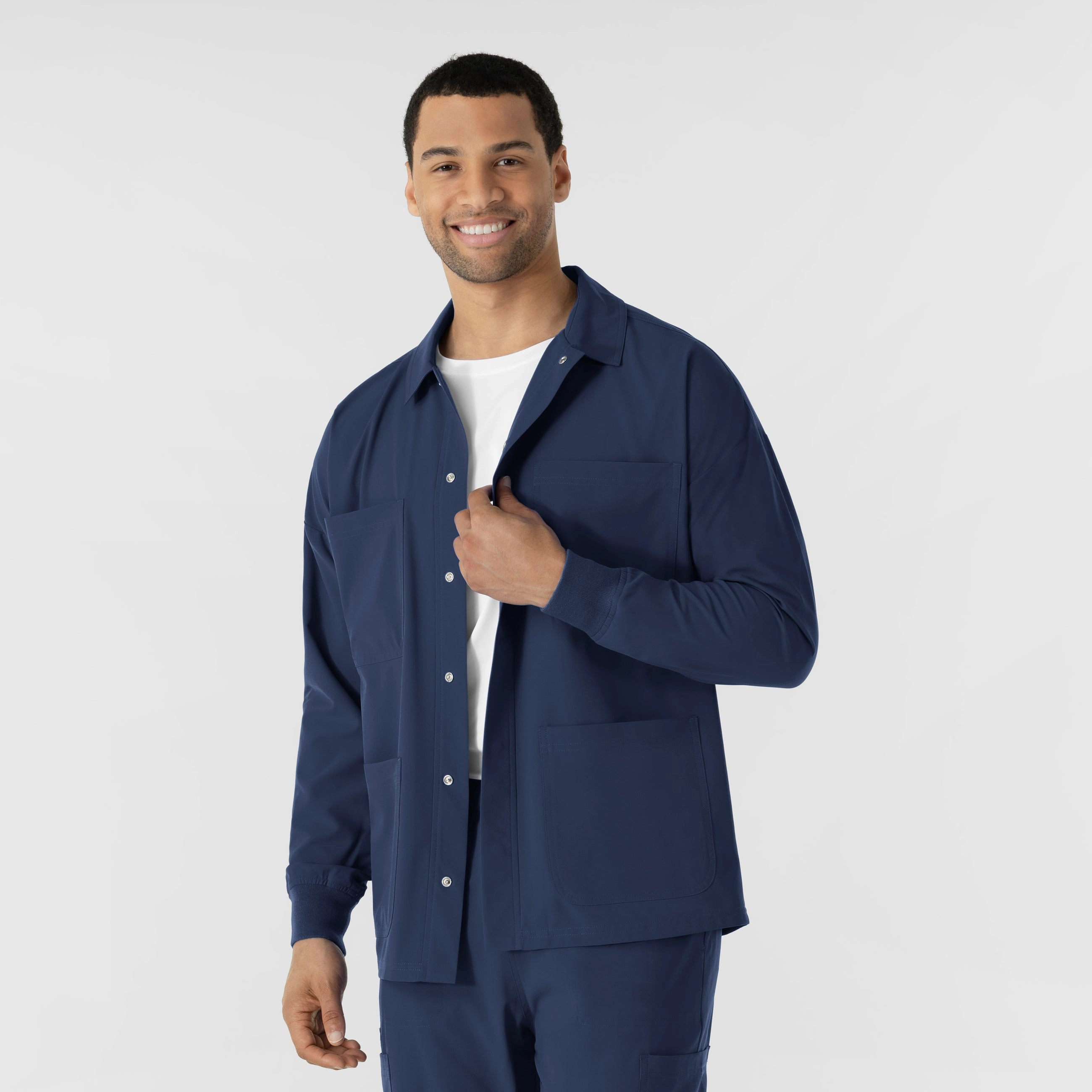 NURTUR Men??s Scrub Shirt Jacket - Navy festival - goers