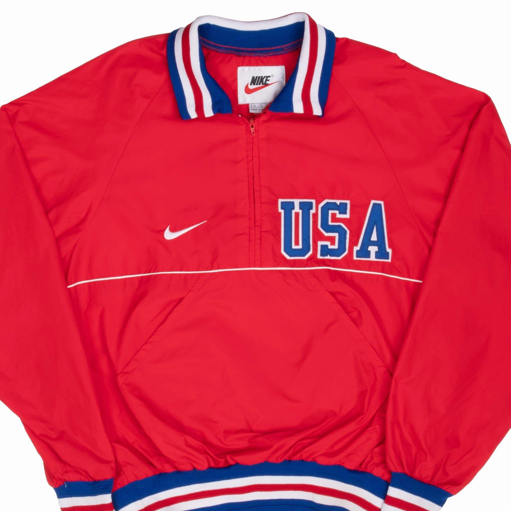 Urban Edge VINTAGE NIKE TEAM USA RED PULLOVER WINDBREAKER JACKET 1990S SIZE XL