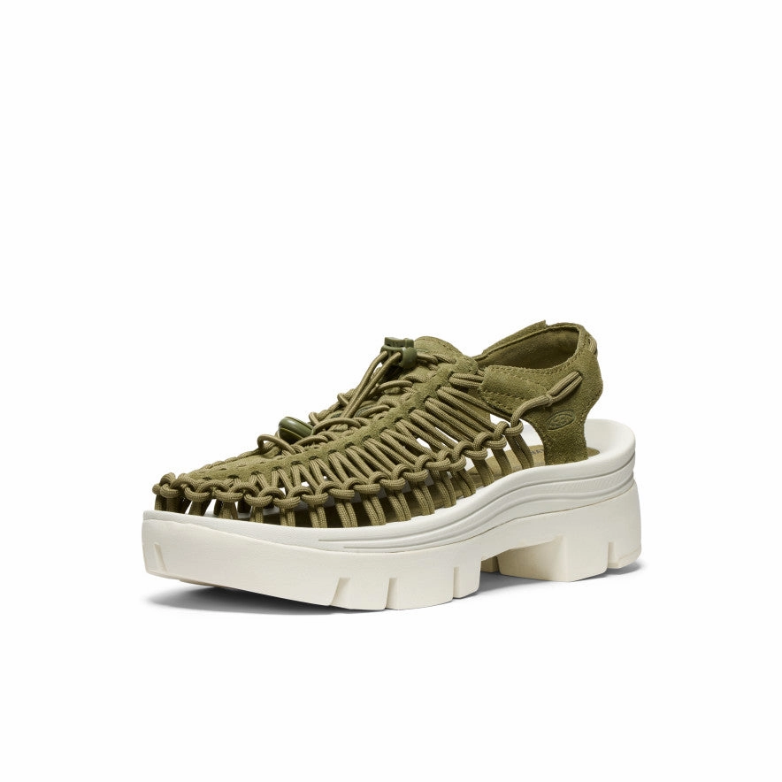 All Gender UNEEK PLT Sneaker  |  Martini Olive/Star White Cushioned Footbed Design Slim Shape