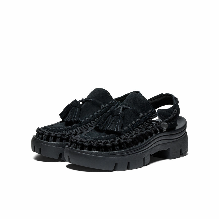 Everyday Shoes Reinforced Heel Support All Gender UNEEK PLT Tassel Sneaker  |  Black/Black