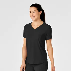 UltravioletProtectionFabric Tagless Design RENEW Women's Zip Accent Scrub Top - Black