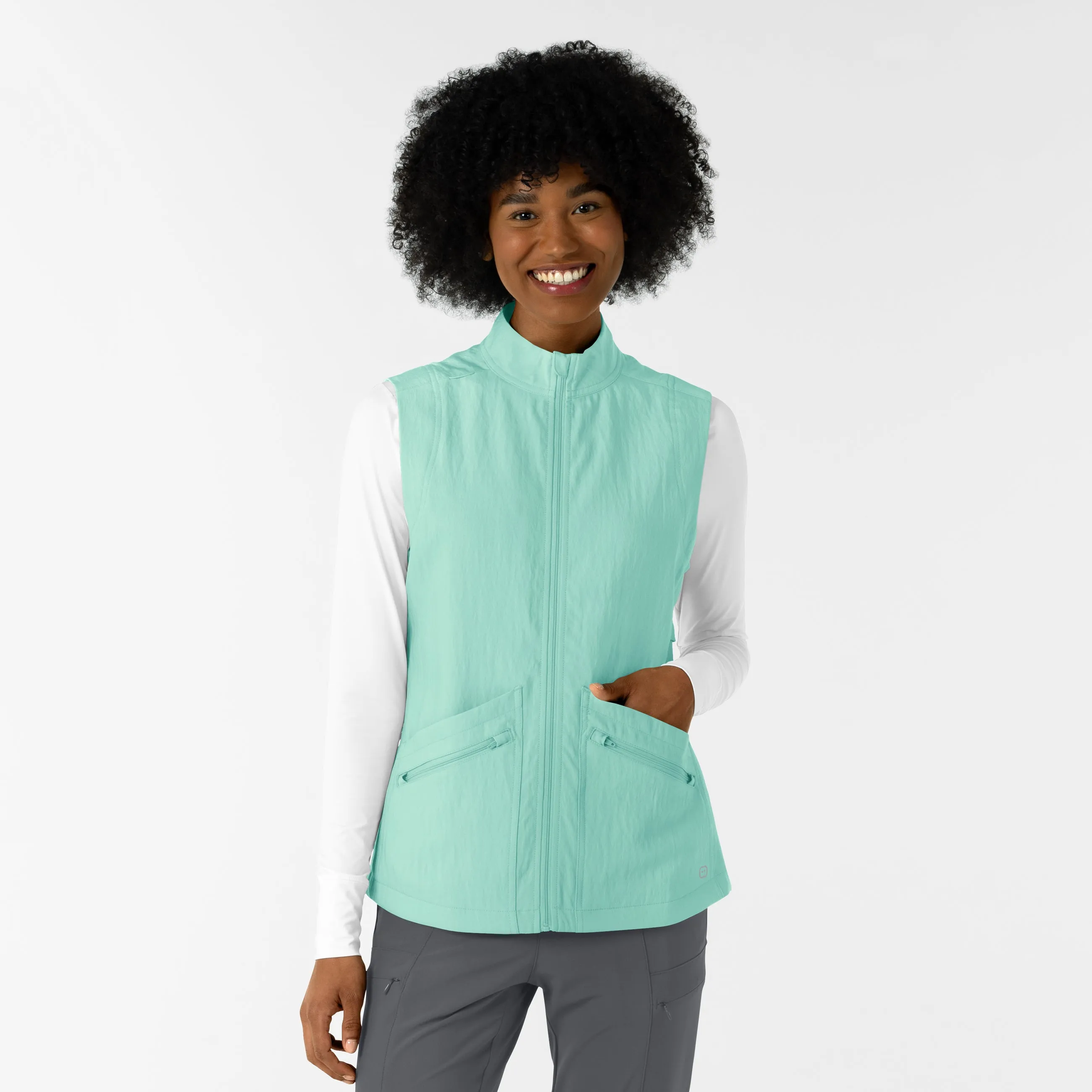 Women's Everything Everywhere Scrub Vest - Aruba Blue Abrasion Resistant Surface Versatile Shirt
