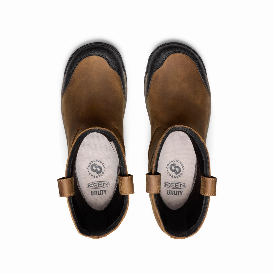 Men's Evanston Pull-On Waterproof Boot (Soft Toe)  |  Bison/Black Fitness Enthusiast