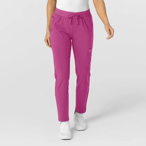 Casual Stretch Wear Fresh Fit W123 Women's Flex-n-Reach Track Scrub Pant - Raspberry