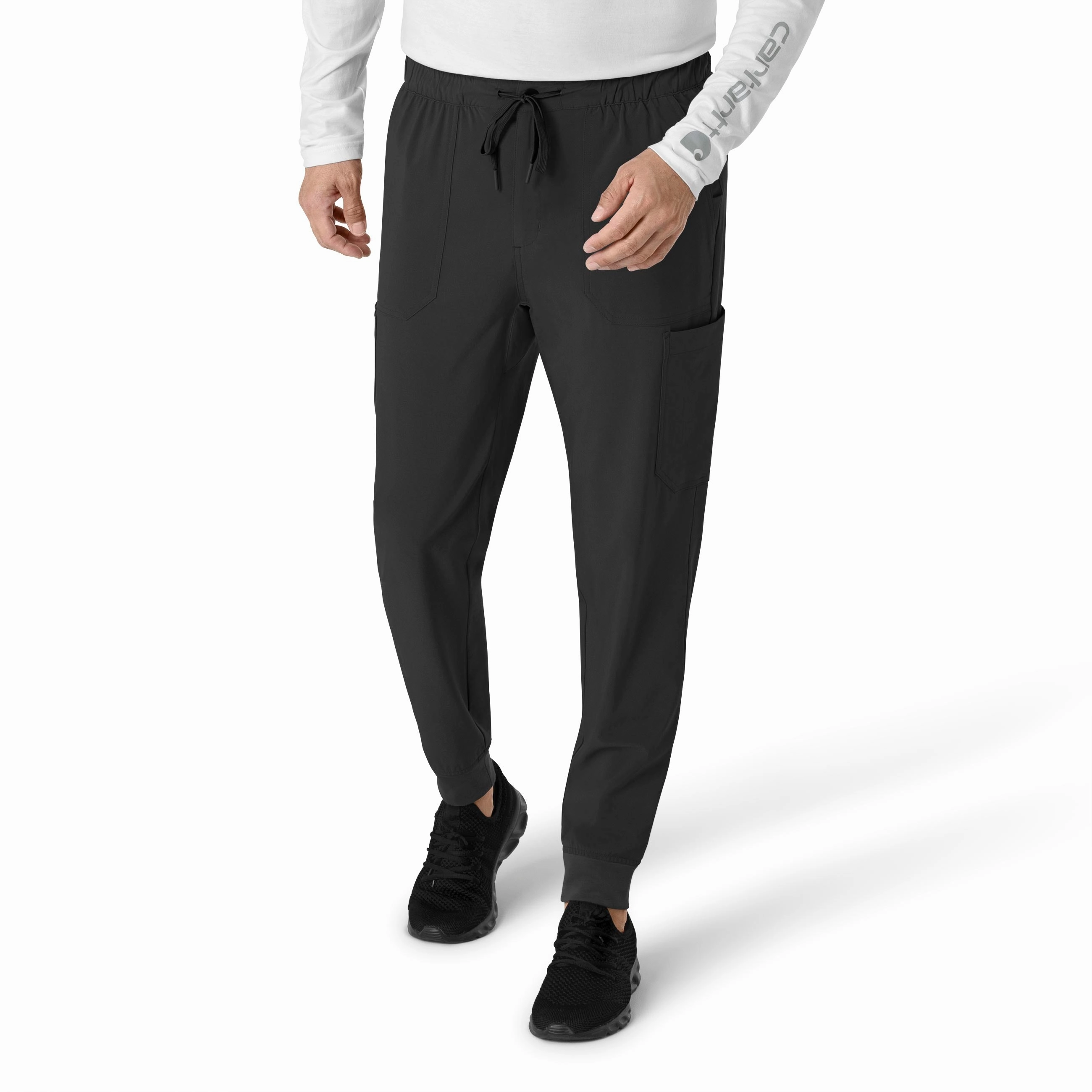 Stretchable Work Flex Carhartt Force Cross-Flex Men's Jogger Scrub Pant - Black