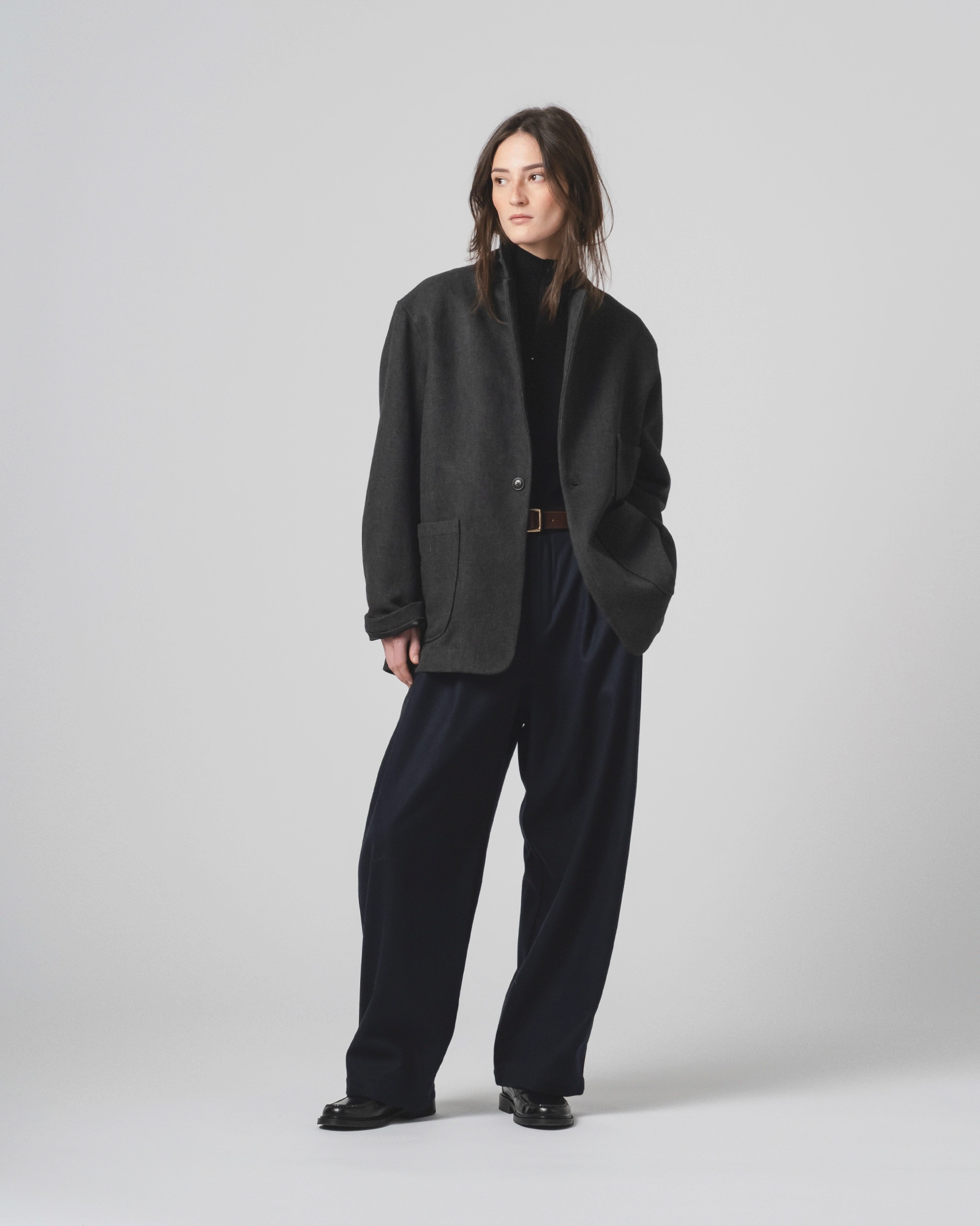 Breathable Mesh Panels Performance Gear Blazer Terrestre Wool Anthracite