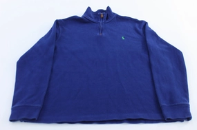 Polo Ralph Lauren Embroidered Logo Blue Quarter Zip Sweater product bag functionality Camouflage