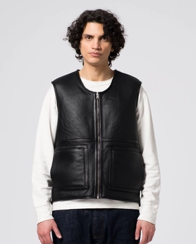 Aviator Vest Shearling Black Stretchable nylon