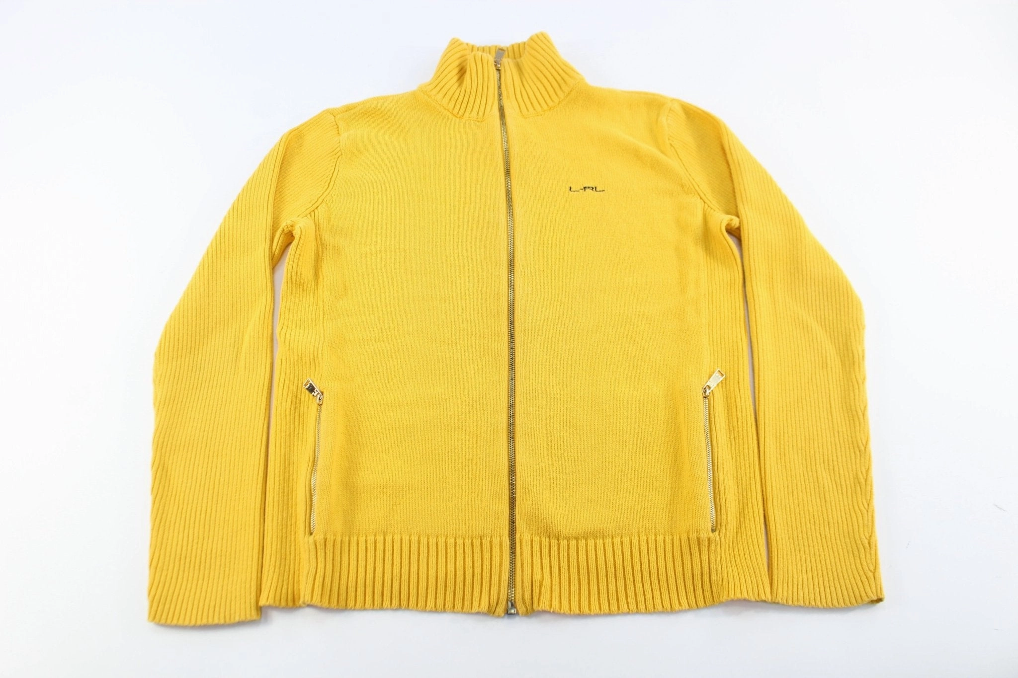 Women's Ralph Lauren Yellow Zip Up Sweater Gym Wear