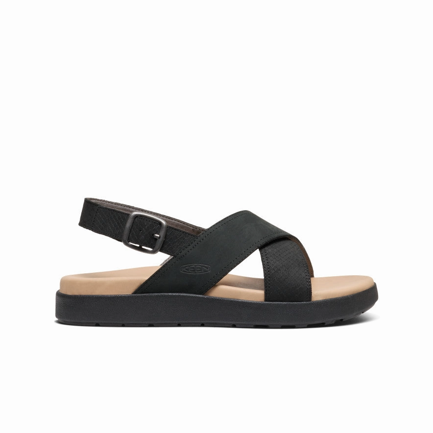 Women's Elle Luxe Cross Strap Sandal  |  Black/Black Sporty Footwear