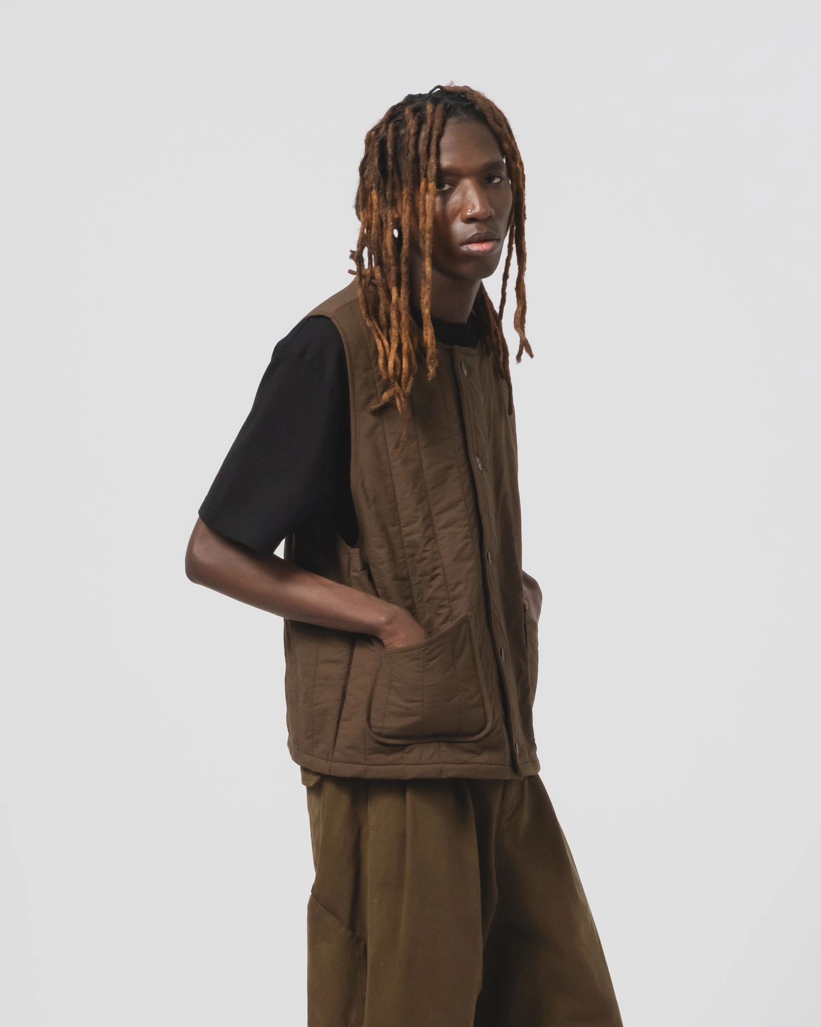 Barrage Vest Quilted Cotton Java Brown Lipstick Cold Guard