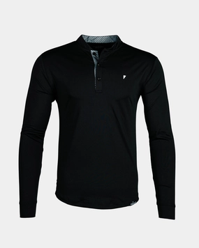 Black Long Sleeve Blade Polo Essential Style Summer Party
