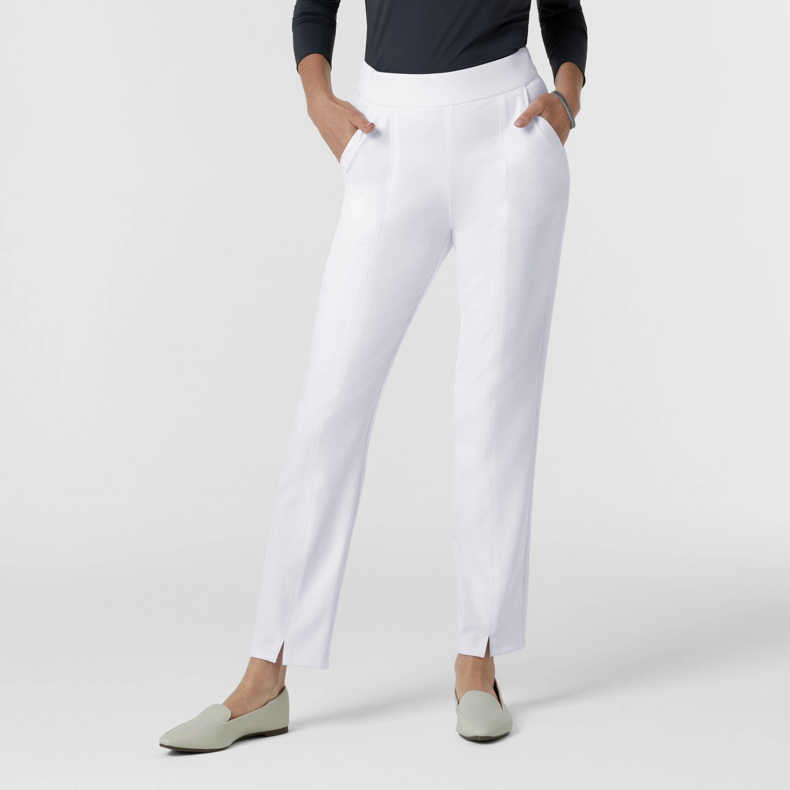 BLK Edit Women's Tapered Ankle Scrub Trouser - White Stain Resistant Day Comfort