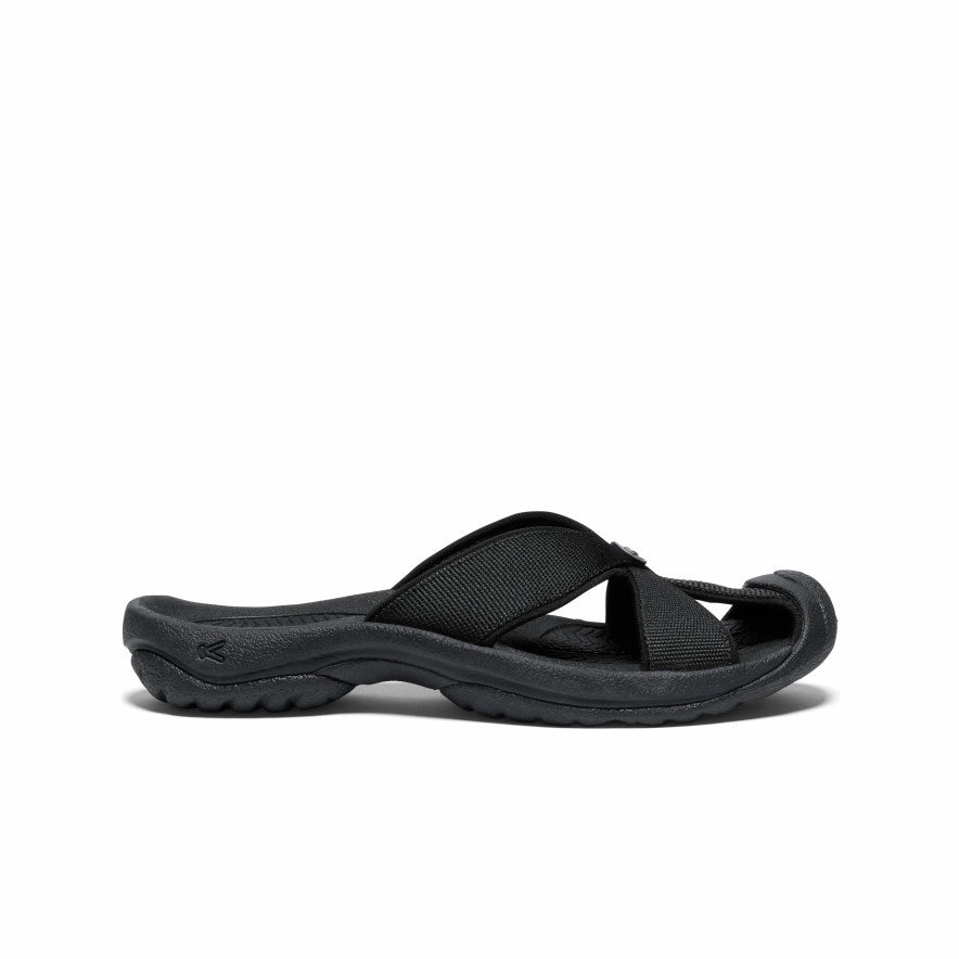Open Toe Footwear Leisure Vibe Women's Bali Slide Sandal  |  Black/Steel Grey