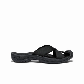 Open Toe Footwear Leisure Vibe Women's Bali Slide Sandal  |  Black/Steel Grey