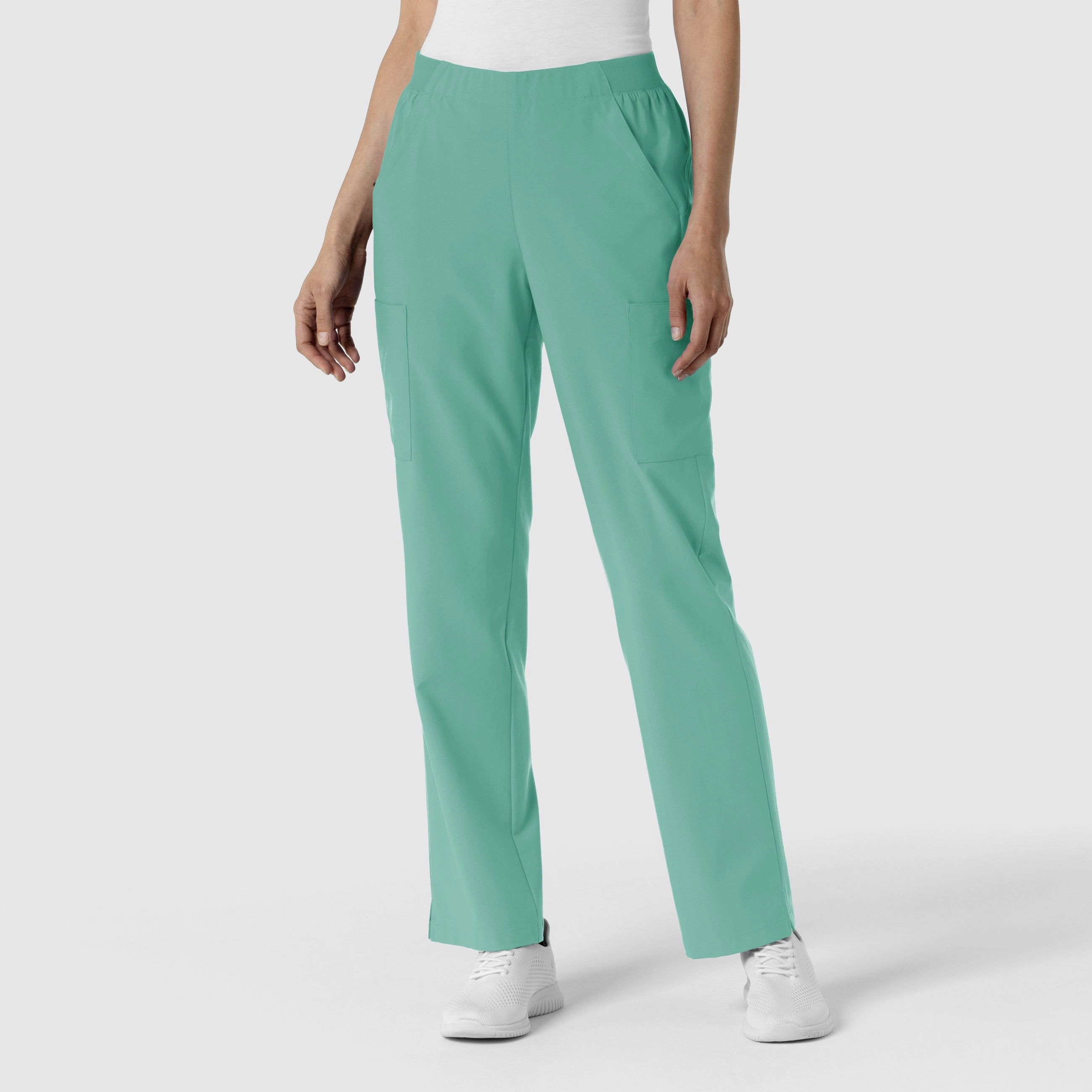 W123 Women's Cargo Utility Scrub Pant - Turquoise Urban Cool Stay Flexible