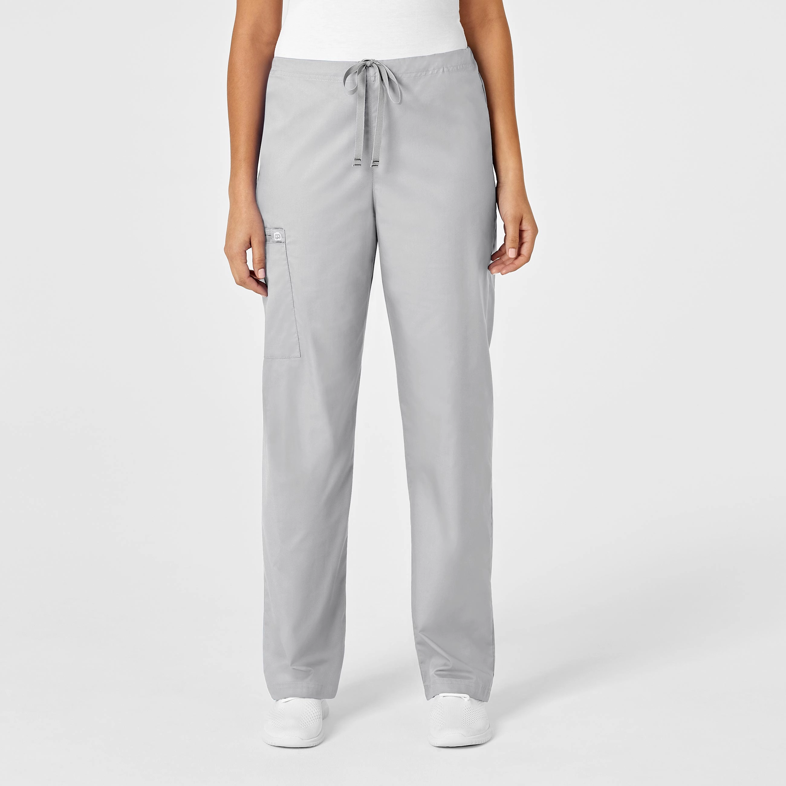 Layered Look Weekend Comfort WonderWORK Unisex Drawstring Cargo Scrub Pant - Grey